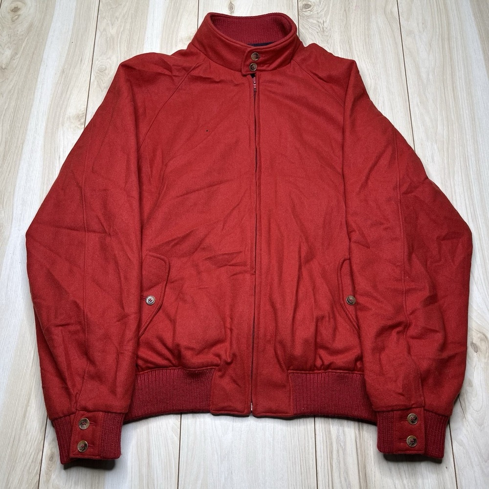 Vintage Gant Wool Jacket Wool Plaid Lined Mens Size Large Red Coat